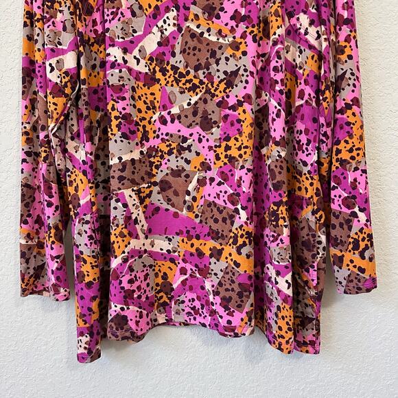 LOGO LORI GOLDSTEIN Marla Tunic Top Multicolor Abstract Boho Artsy - Picture 5 of 11